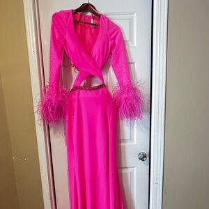 Ashley Lauren Pink Scuba Dress